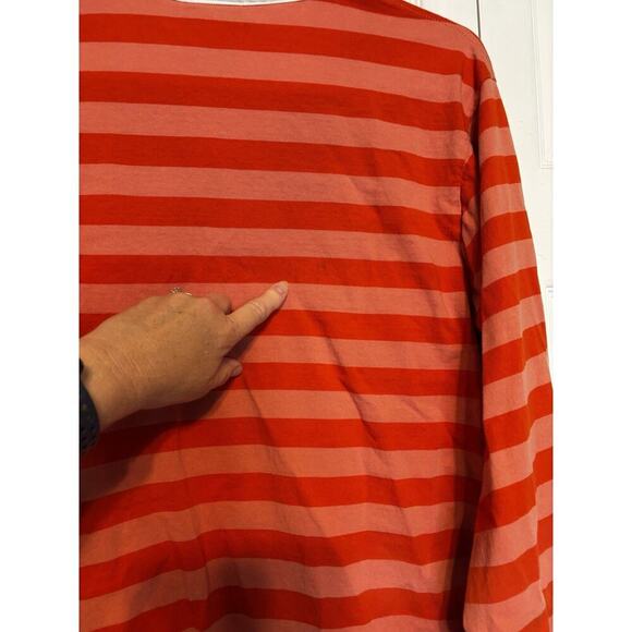 Coraline Rugby Shirt Pink Orange Dragonfly Stripes Long sleeve Xl Collared - Picture 6 of 6